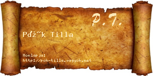 Pók Tilla névjegykártya